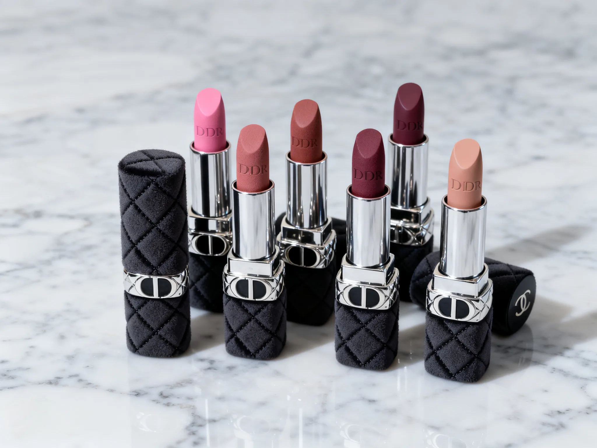 Velvet Lipstick Still Life: Diamond Frost & Metallic Finish