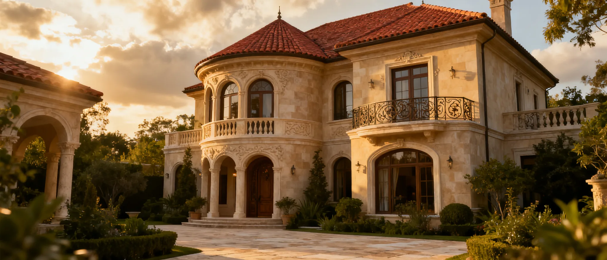 Warm Retro European Villa with Quiet Courtyard