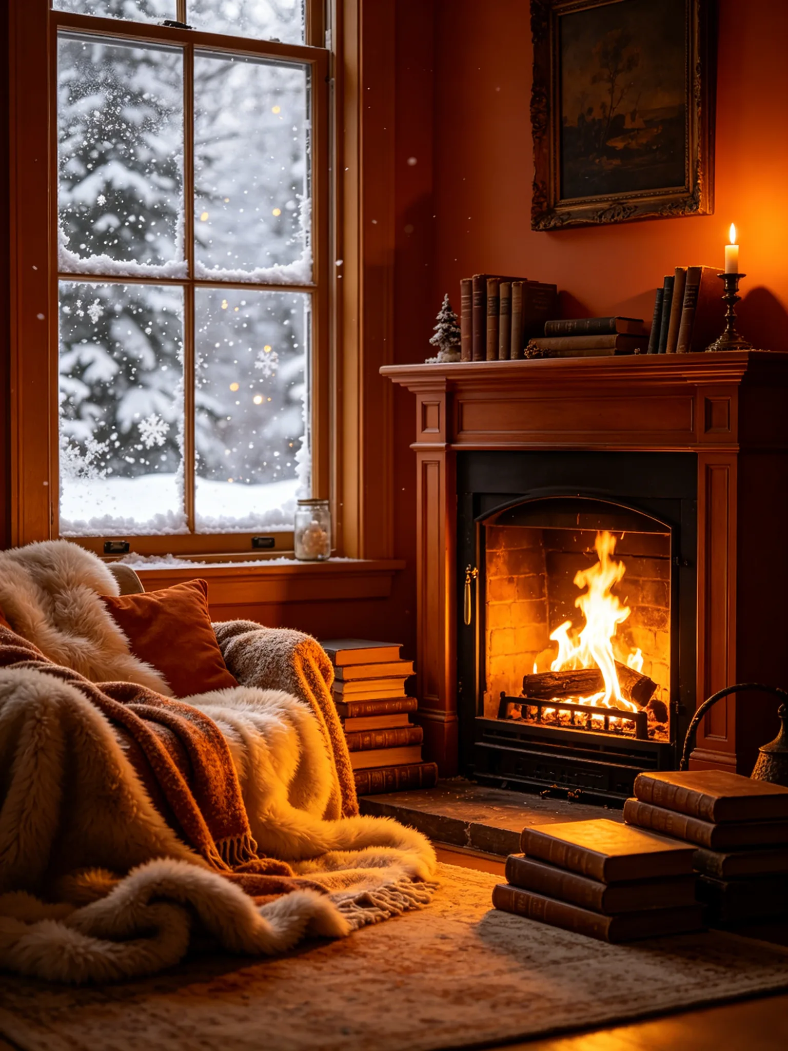 Cozy Winter Fireplace
